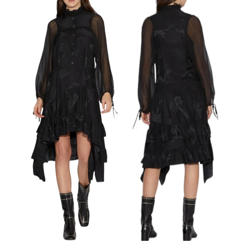 Coach Palm Tree Jacquard Dress